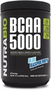 NutraBio BCAA 5000 粉末 - Vegan发酵的BCAAs - 支持精益肌肉生长,恢复,耐力 - 60 服务 - 蓝莓