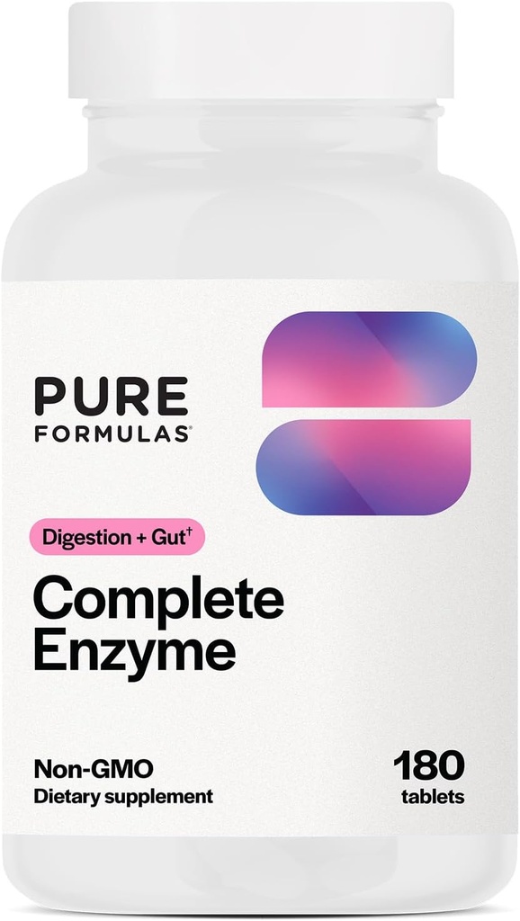 PureFormulas 完整酶 | Pancreatic Enzymes 1000mg (Full strenge) | Pancreatin 文摘增刊  Pro Protease, Amylase & Lipase |  Digest 文摘支持 | 乳制品  and Soy Free 180 片