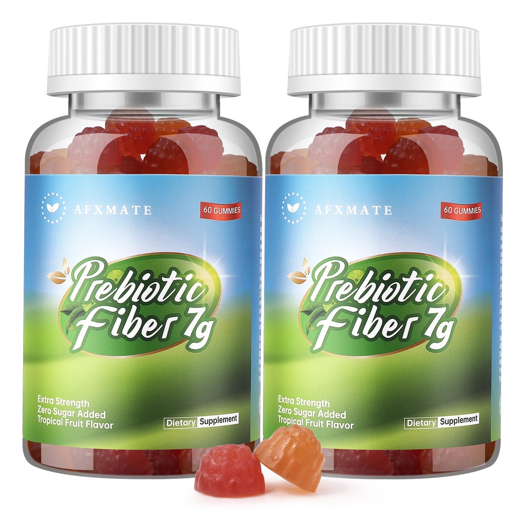 AFXMATE Fiber Fummys 成人配料, 7 g Fiber Free Sugar Vegan & Gluten Free - 消化健康, 常规支持 120 计数