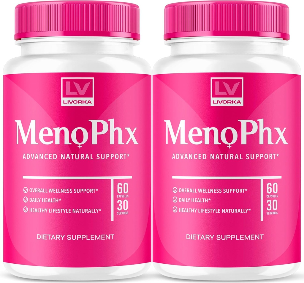 LIVORKA (2 Pack) MenoPhx, MenoPhx, MenoPhx Capsule, MenoPhx Detox, Meno PHX, PHX Meno, MenoPhnx (120 Capsules) (中文(简体) ).