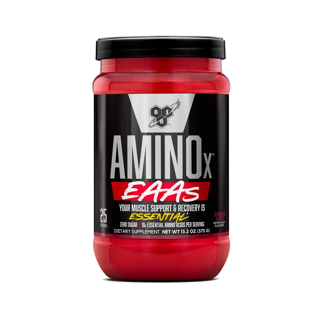 BSN 氨基X EAAs,肌肉恢复和耐力,10g 基本氨基酸,5g BCAAs,零糖,咖啡因自由,丛林汁,13.2oz,25 服务