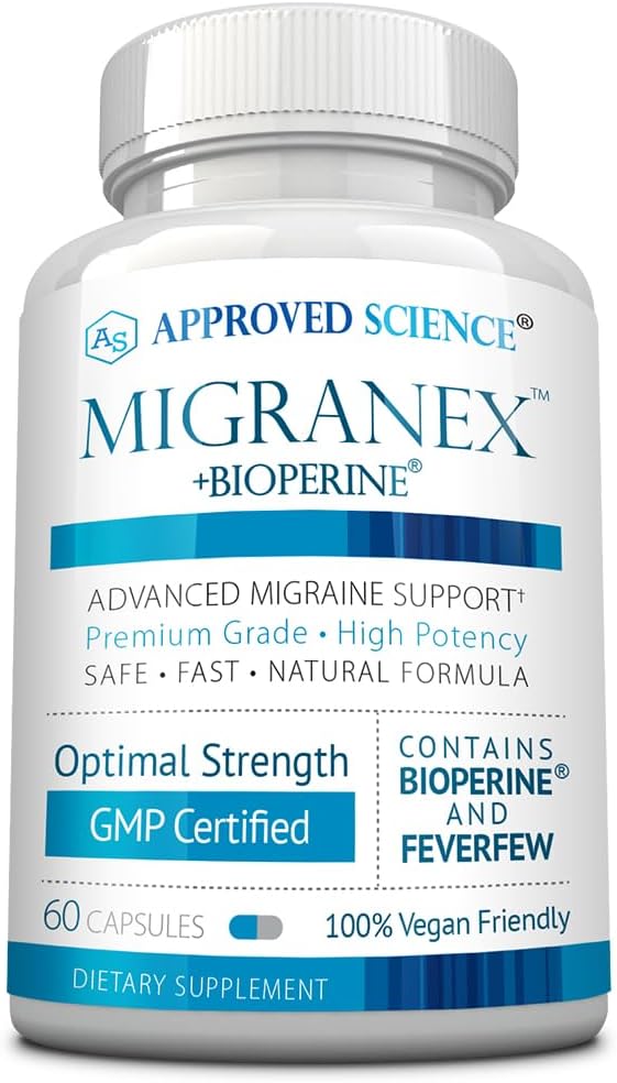 获批准的Science Migranex - Migraine & Headache - 镁,Feverfew - 60 Capsules - Pack of 1 - Vegan