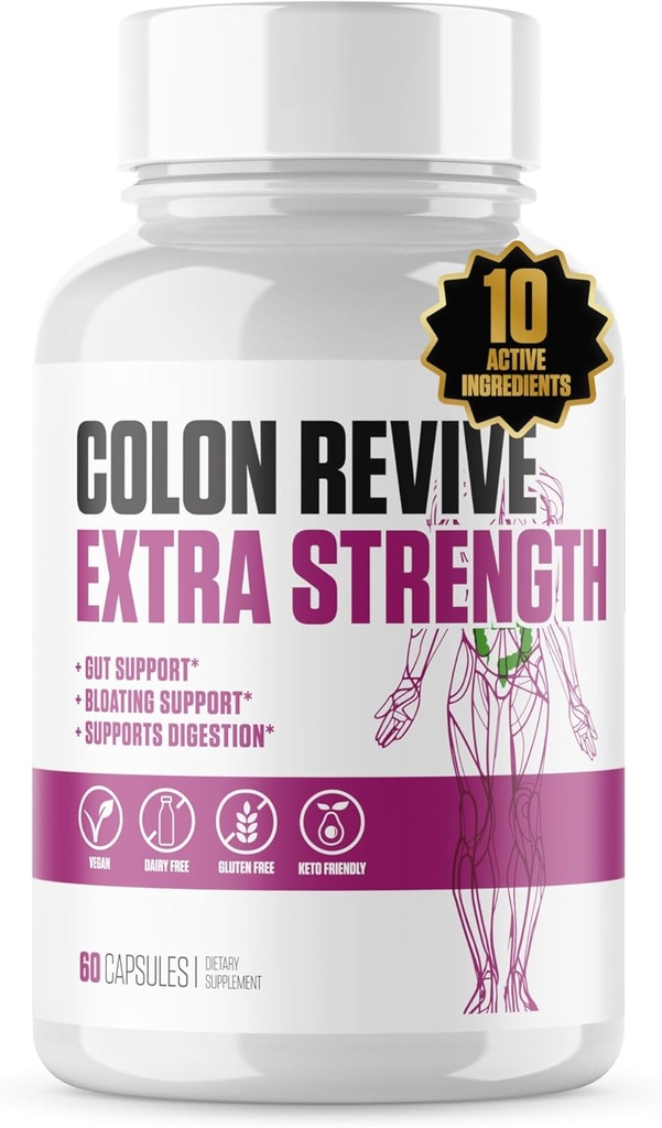 Colon Review Extra Power Q#1 Rated Colon Cleanse & Detox Supplement – 消化支持,减少布局,便秘救济w/Buckthron,Alfalfa,Aloe Vera + More for Men & Men & Men - 60 Pills