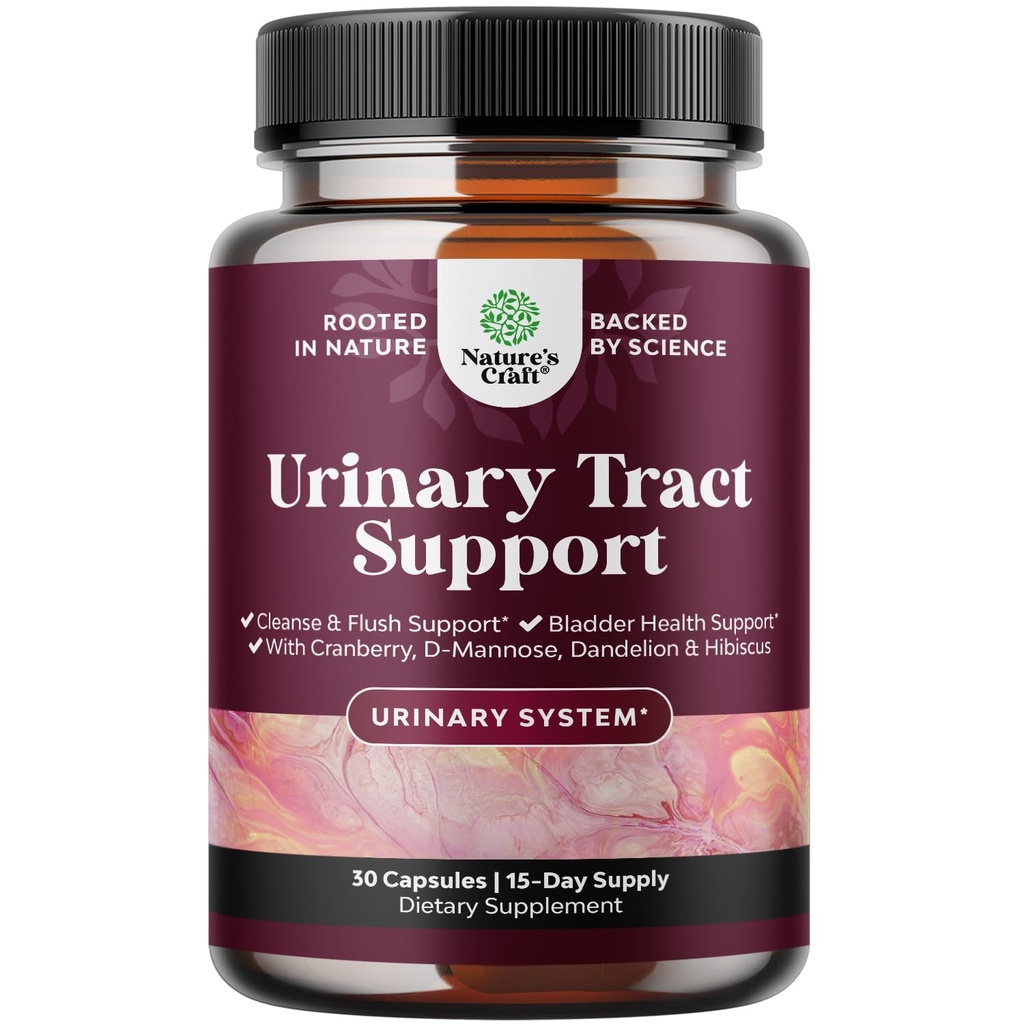 D Mannose Capsules for Urinary Tract Health - 高发性 D-Mannose with Cranberry Juice Powder & Dandelion for Urinary Tract Health for Women Fast Action Super Cranberry - 30 Capsules (英语) (英语).