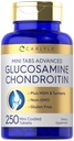 Carlyle Glucosamine Chondroitin MSM 250 迷你平板电脑 带有 Turmeric 的高级公式 QON-GMO, Gluten Free