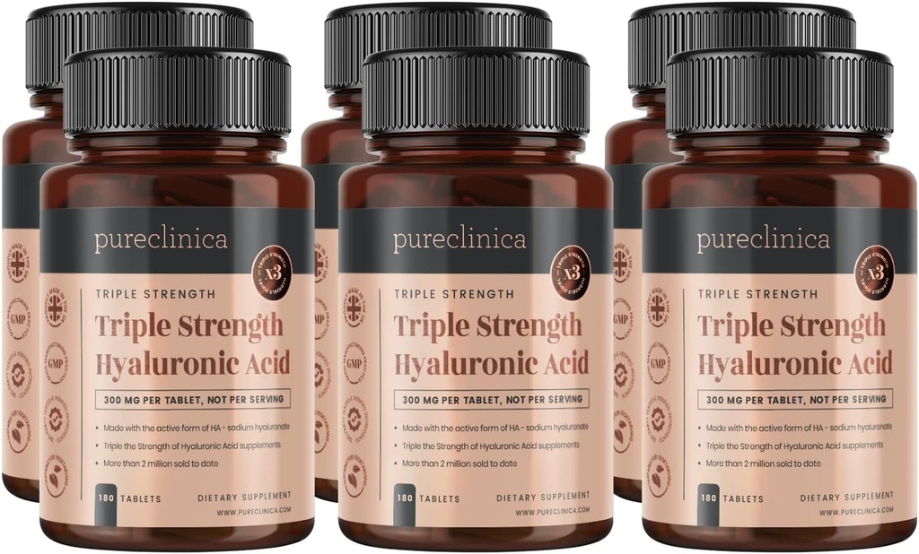 纯丙烯烃酸300mg×1080片(6瓶180片-供应3年). 三重强 Hyaluronic酸. 300% 强于任何其他高压油片