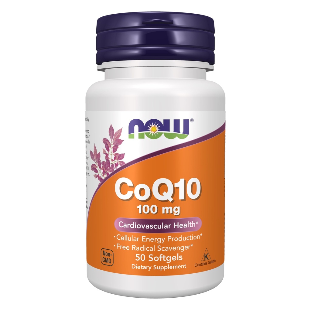 NOW 补编,CoQ10(Coenzyme Q10) 100毫克,药品级,心血管健康*,50软胶