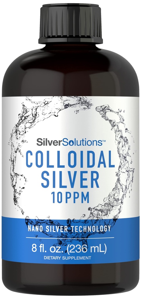 Carlyle Coloidal Silver → 10 PPM → 8 oz (236 mL) → 纳米银技术解决方案 → 蔬菜,非GMO, & Gluten 免费补充