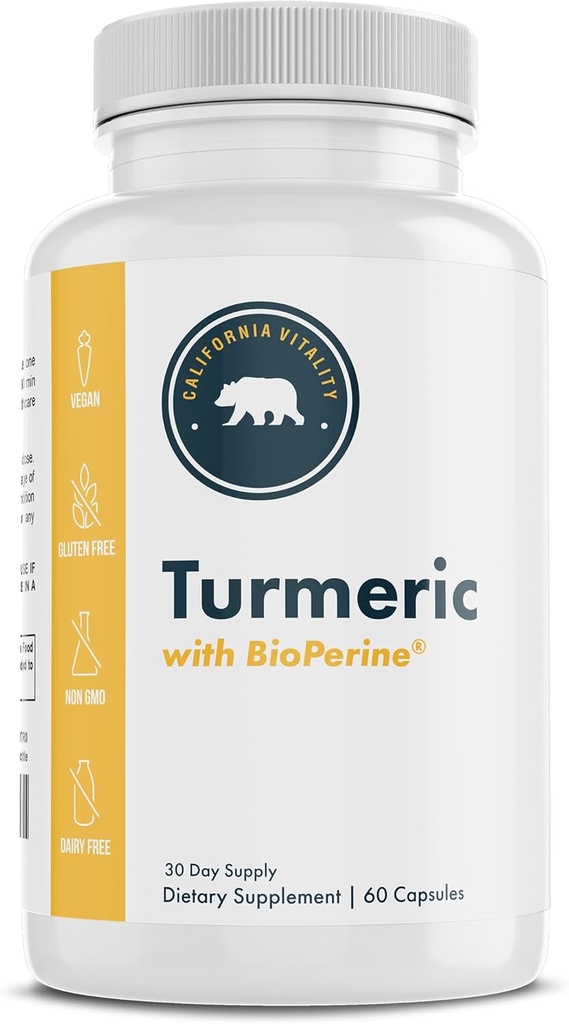 95%的Crucuminoids - 60 capsules - 在美国、Vegan、N-GMO、Gluten-Free和乳制品制造