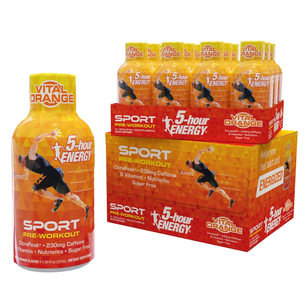 5-Hour能量超强运动镜头与Citrapeak,Vital Orange Flavor,预战,24 Counter (1.93 fl oz)