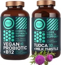 WILD FUEL TUDCA 配有牛奶硝酸盐补充剂和Vegan Probiotic Plus B12 General Liver Cleanse和Gut Health Bundle