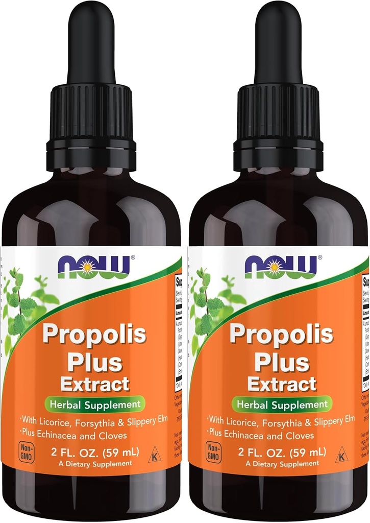 NOW 补编,Propolis Plus 提取液体与滴水器,草药补编,2-Ounce(包2)