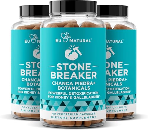 Chanca Piedra Stone Break Bundle 3-Pack Bundle – 天然溶解剂,肾脏清洁剂 & Gallbladder 补充剂 – 解毒尿液tract, Flush impurities, Clear System – 180 Capsules