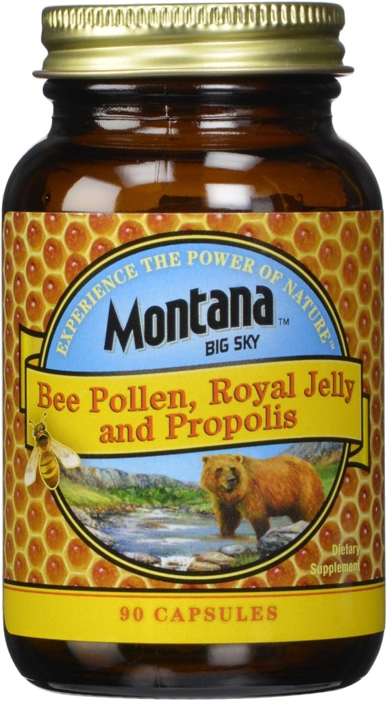 Bee Pollen Royal Jelly and Propolis Capsules, 90 Counter (Pack of 12) (英语).
