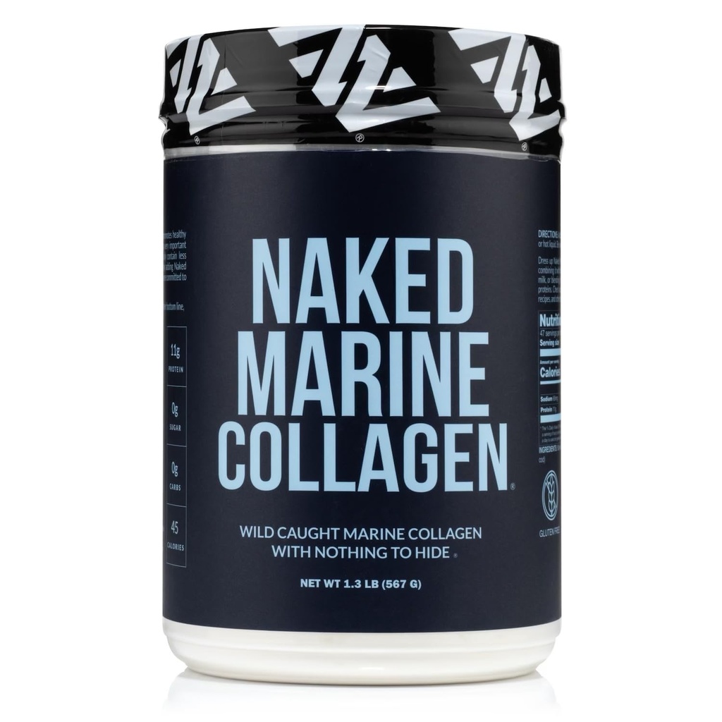 NAKED Marine Collagen Peptides 蛋白粉 - 不受欢迎 - 来自野生捕虫笼 - Paleo 友好型,非GMO型,无豆型,无胶型 - 47种服务