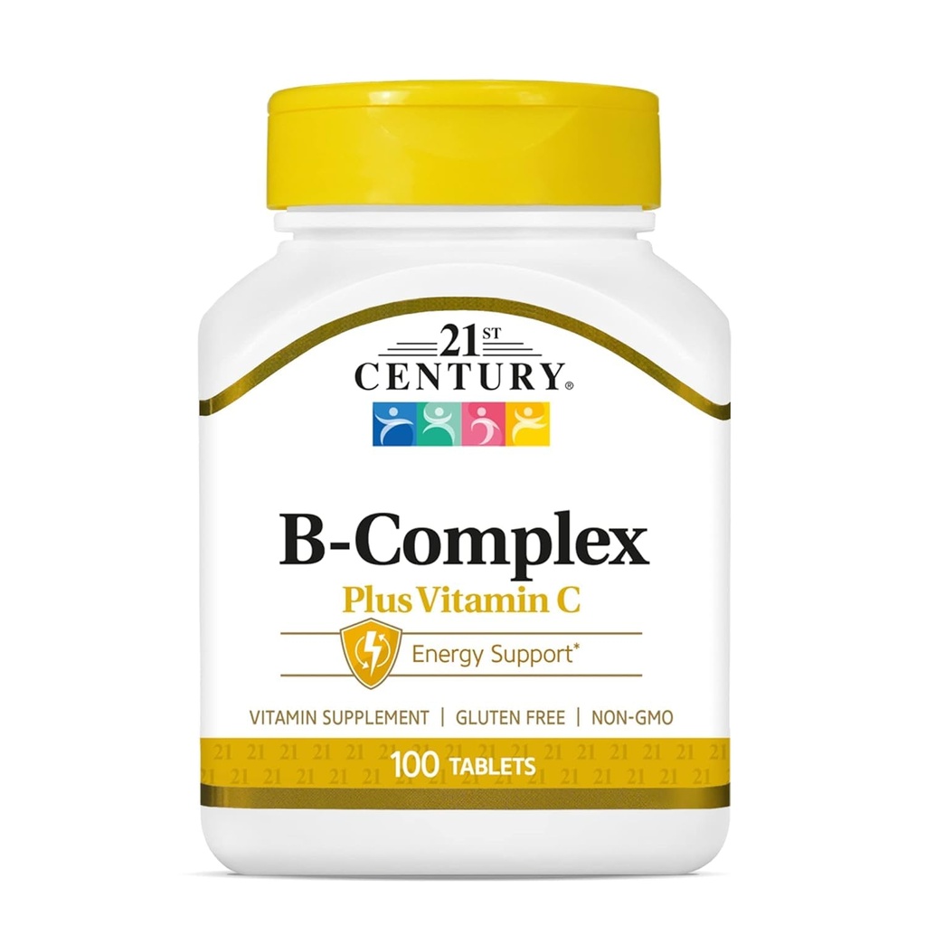 21世纪保健,B Complex Plus维生素C,平板电脑100 计数(一包)