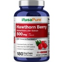 NusaPure Hawthorn Berry 20:1 提取物,500毫克等效于10,000毫克 180 维加帽,适合蔬菜,Vegan,非GMO 饮食补充品