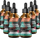 2000MG Liposomal Glutathione 液滴、超高吸附、自然解毒、免疫系统和皮肤苏普罗特*、L-Glutathione、维生素C和Hyaluronic酸、Capsules替代品,12.12 OZ