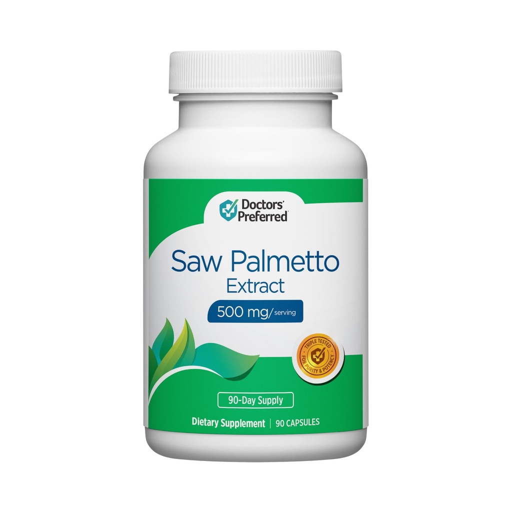 DOCTORS'PREFRED Saw Palmetto 供男女使用 摘录补编——500 mg/Serviging → 90 capsules