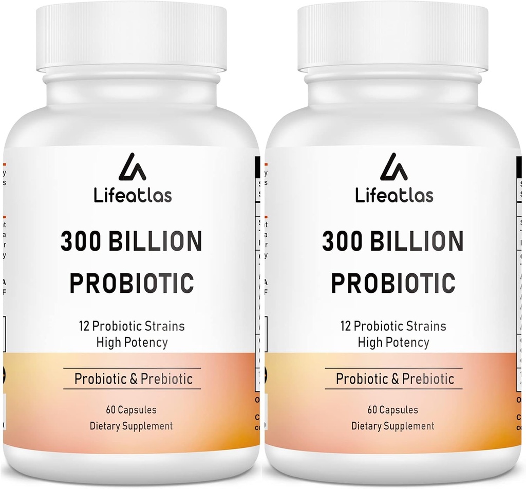 300亿CFU Probiotics - 妇女和男子的Probiotics, 12 Probiotic Strains Plus Prebiotic, Max Potent for总体消化和古特健康, 免疫支持, 大陆架稳定 - 120 Capsules