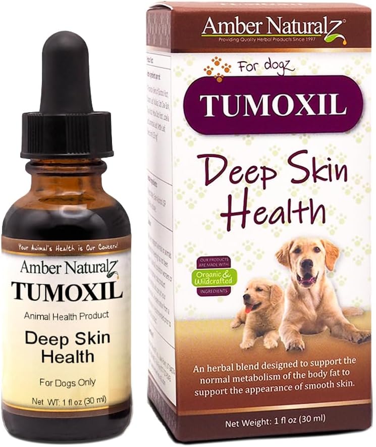 Amber NaturalZ Tumoxil Deep Skin Health Shebal for Dogs and Puppies – Canine Herbal – 皮肤和代谢支持 → 1 流体 Ounce 玻璃瓶