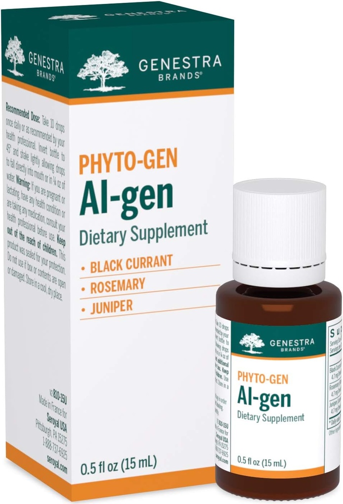 Genestra Brands Al-gen QQ Black Currant, Rosemary, and Juniper Herbal Supplement QQ 0.5 fl. oz. (英语).