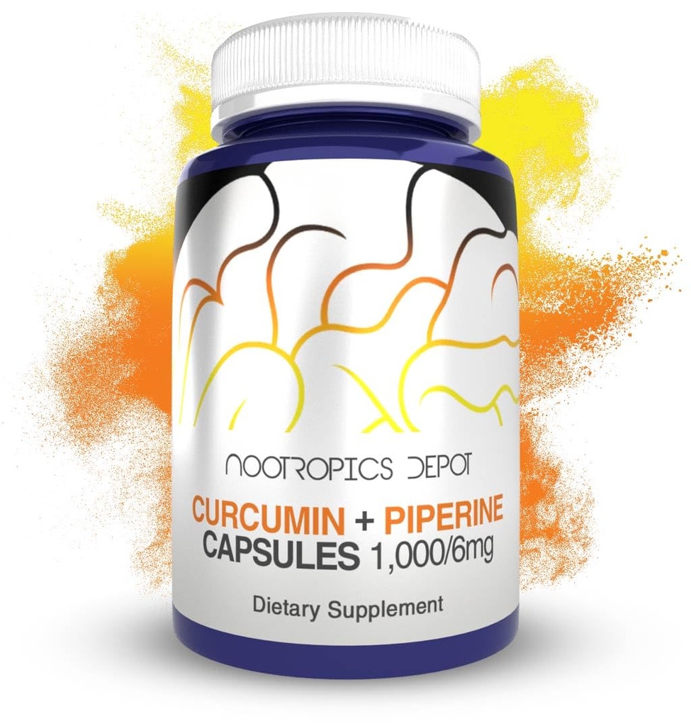 诺特罗匹克 Crucumin + Piperine Capsules + 1000mg Crucumin + 6mg Piperine + 180 计数