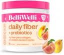 BelliWelli Fiber 女性和男性补充剂 — Premium Daily Fiber Powder from Organic Acacia 配有加成Collagen,电解质和亲生素 — no Bloat, 便秘和古特健康支持(桃芒果)
