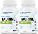 纯基因实验室 Taurine 1000 mg [高概率] 总计 240 Veg Capsules | 无有害添加物 | N-GMO, NO Gluten和乳制品,支持心脏健康和肌肉恢复 | 美国制造