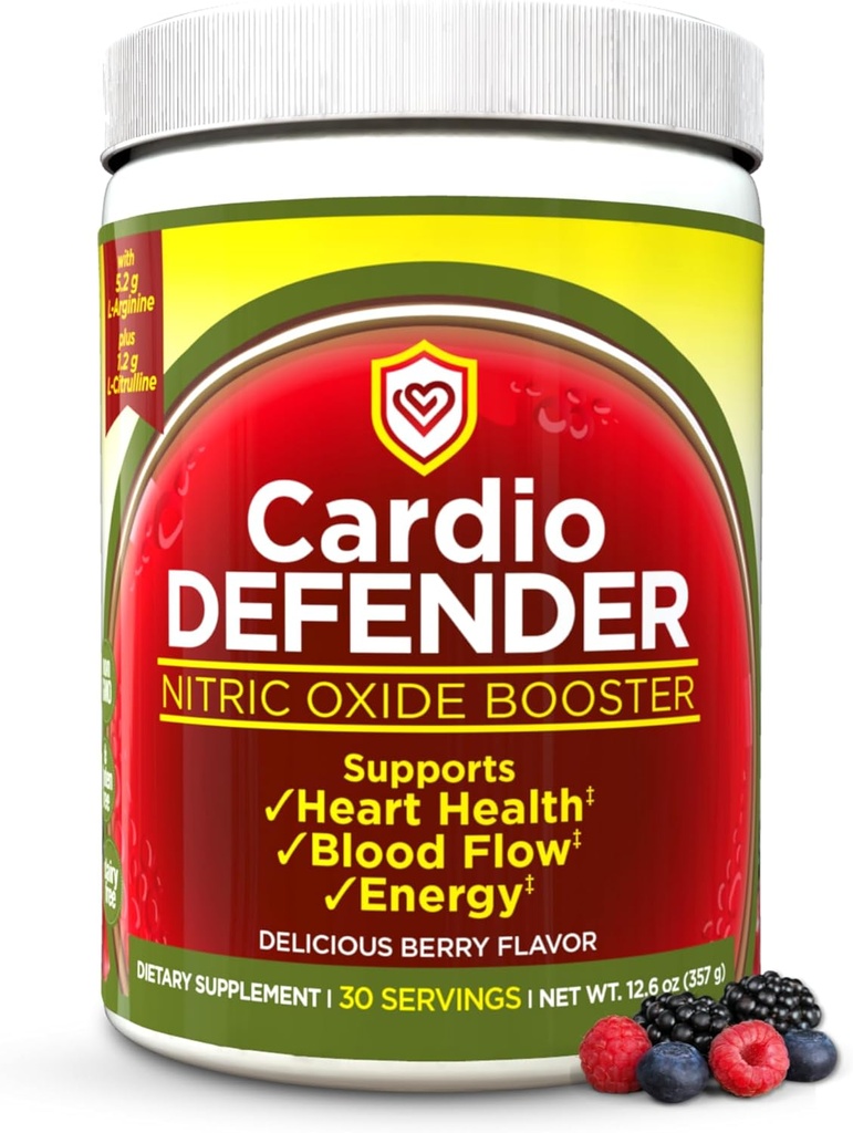 Nitric Oxide 奶粉 – L-Arginine 5,200mg + L-Citrulline 1,200mg – 心脏健康 饮用 混合 – 心脏健康,血液流动,能量,耐力 – L-Arginine 粉末加Berry Flavor