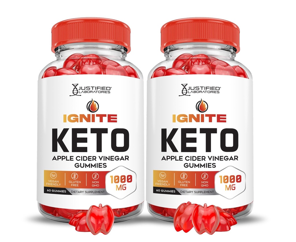 合理实验室(2 Pack Ignite Keto ACV Gummys 高级1000MG Ignite Keto Gummys 公式 Apple Cider Vinegar 与石榴蜂蜜汁粉 B12 Vegan Non GMO 120 Gummys 设计.
