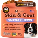 天然狗公司皮和煤 狗的补品 — Omega 3 沙门油, Biotin & Vitamin E 支持 Shiny Coat, 健康皮和普通 Shedding, 促进不定期痒症的安慰, 90 计数