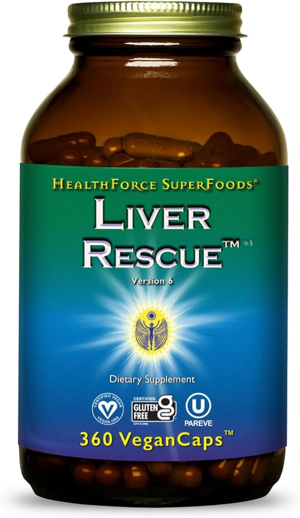 健康力量超级食品 救生员 - 自然生命清洁 - 配有牛奶Thatle & Dandelion Root - Gluten - Free & Vegan - 360 Capsules