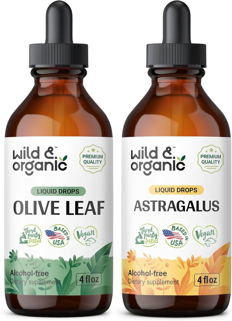 野生和有机橄榄叶叮当 4 fl oz & Astragalus 叮当 4 fl oz