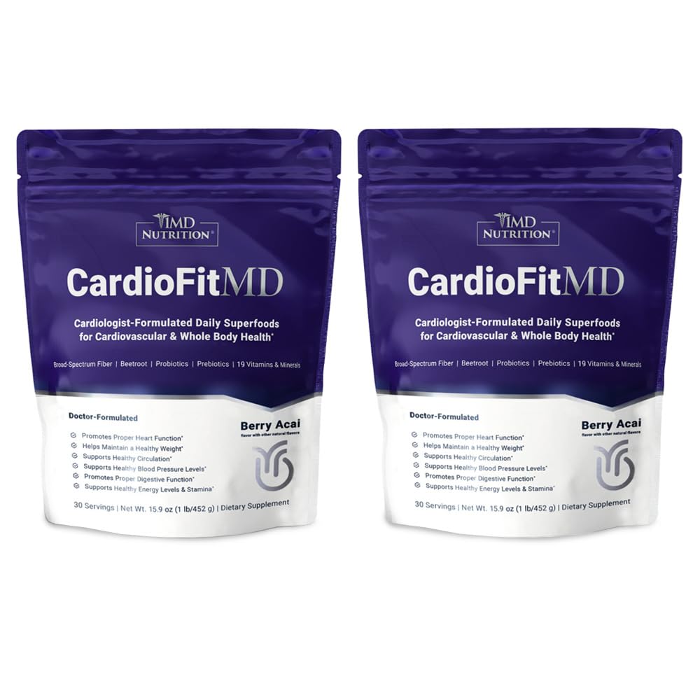 1MD 营养心肌FitMD - Vegan Beets Superfood Keto - Heart Health Powder - Nitry Oxide 补充 - Beet根粉促进健康血压与循环 - 高纤维饮料 - 30天(2-Pack)