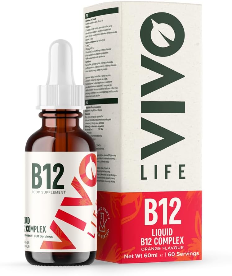 维沃生命 - 维生素B12复合体,高概率健康补充品,橙色氟液滴,60毫升,60升服务