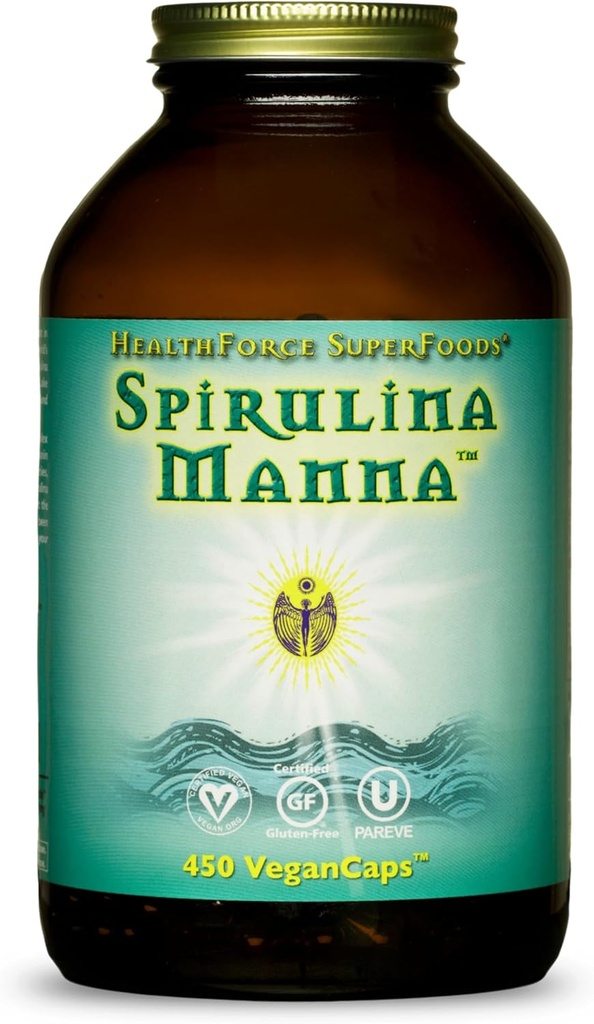 健康力量超级食品 Spirulina Manna - Capsules - 450 Vegan Capsules