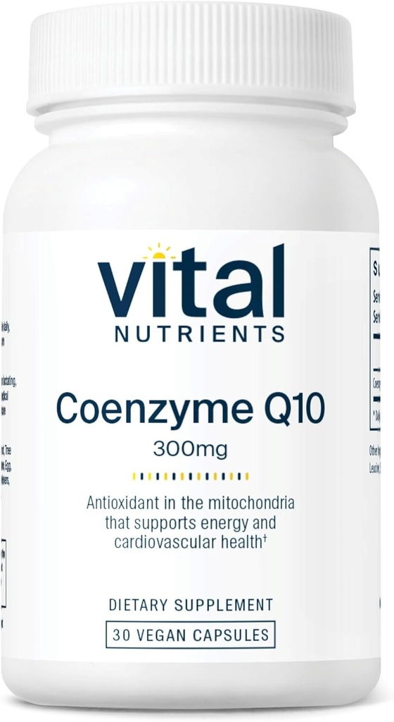 支持心脏健康和能量水平的重要营养剂 CoQ10 300mg + Vegan 补充 + 支持心脏健康和能量水平 + Gluten,乳制品和Soy Free → Non-GMO + 30 Capsules