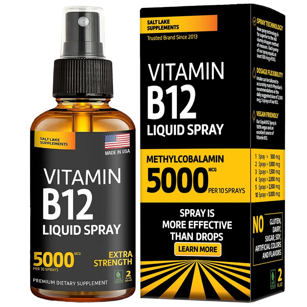 维生素B12 亚语喷洒 5000 mcg – Vegan Methycobalamin Liquid B12 Boost Energy, Mood & Brain Health – Gluten-Free,非GMO B12 男女喷洒 – Easy Dosage (5000 mcg in 10 Sprays) 互联网档案馆的存檔,存档日期2013-12-12.