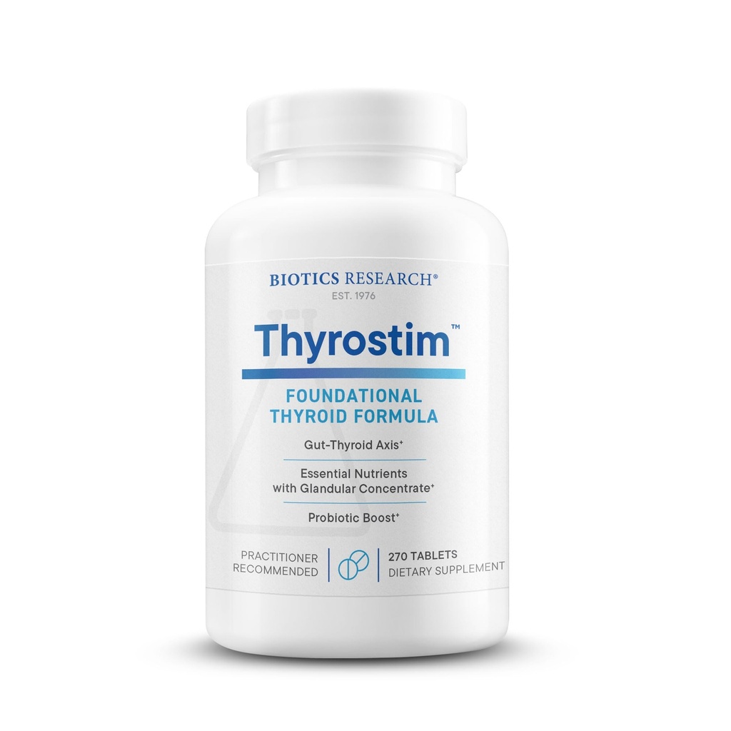生物研究 ThyrostimTM - 内分泌和甲状腺支持女性和男性 - 补充平衡甲状腺激素,支持甲状腺素,促进代谢,援助文摘和神经系统 - 270片