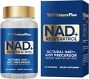 NAD+ 补充1000 mg纯有机物,最高NAD+ resveratrol 补充 最大吸收 能源和DNA修复,老化防御,脑功能支持,120 Capsules