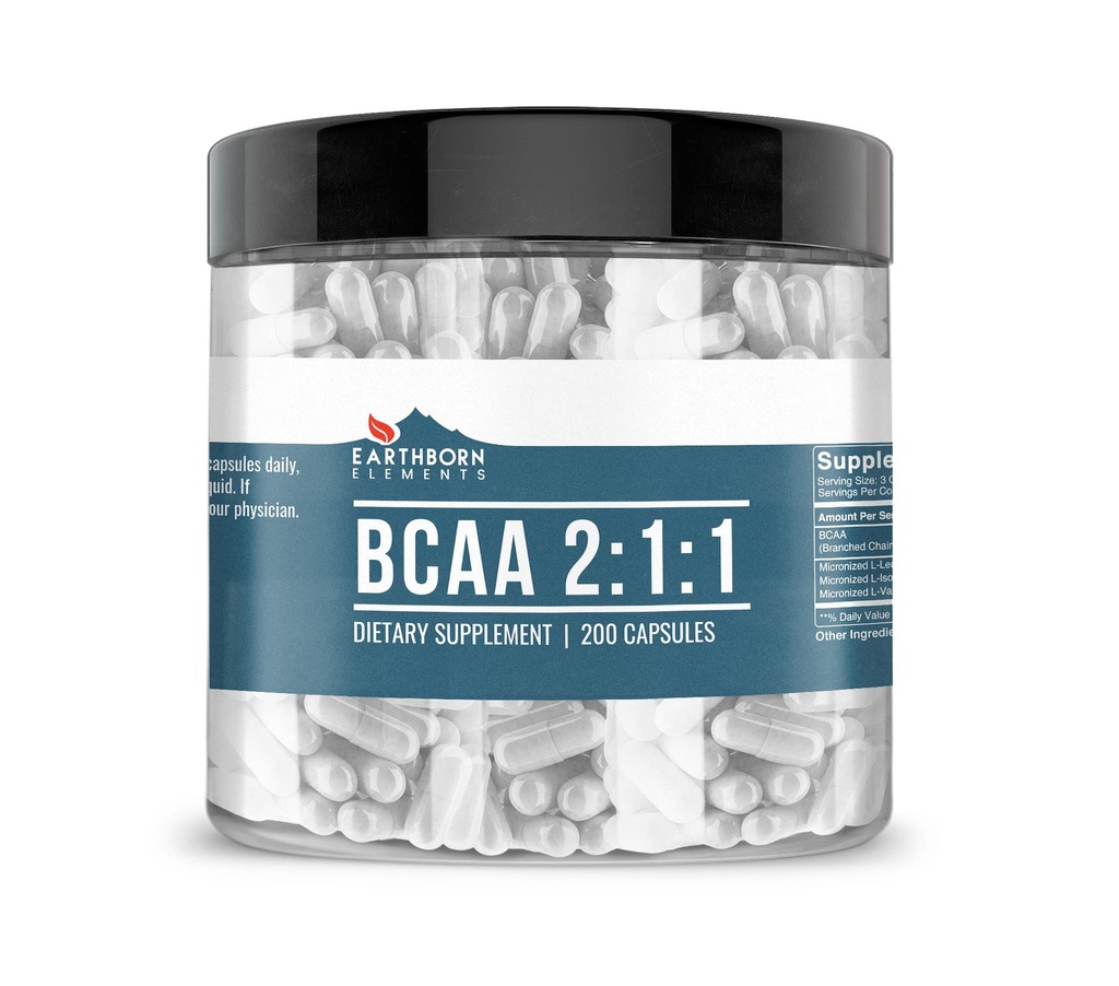 土生元素 BCAA, 200 Capsules, 纯和未稀释, 无添加剂