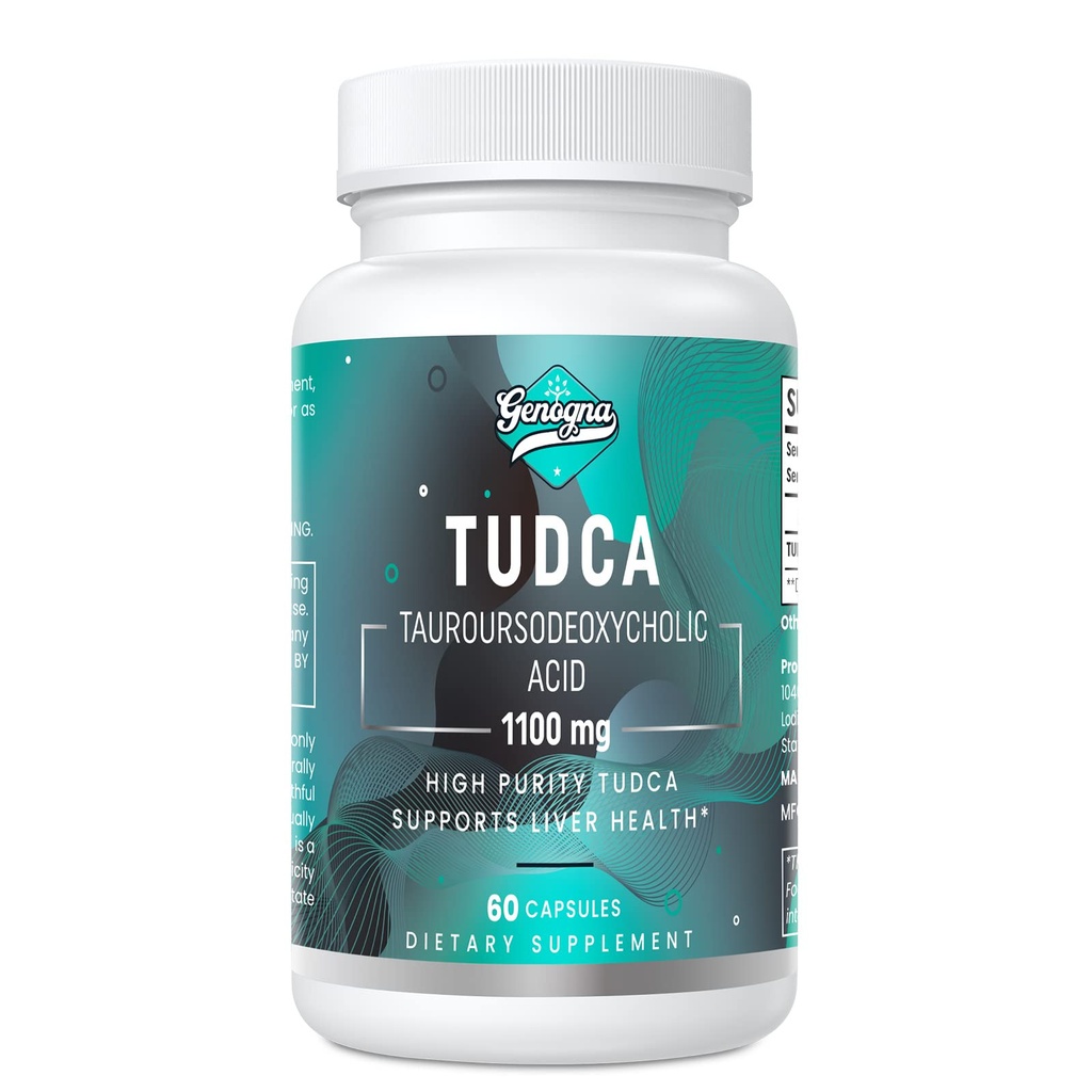 TUDCA 1100mg-Liver 防毒清洁辅助剂、易溶于水的易碎盐和烈性味盐、60 Vegan Capsules、Non-GMO、Gluten-Free