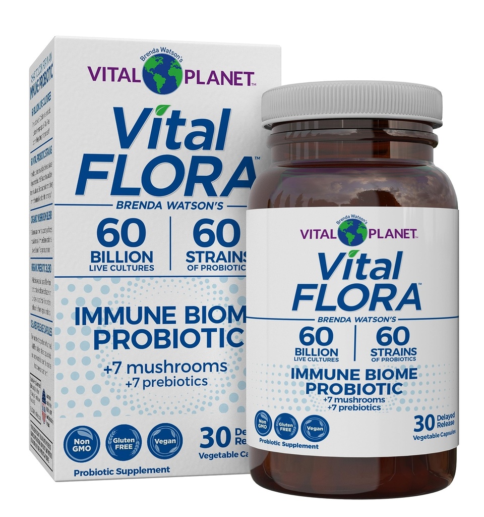 生命星球 - 生命植物免疫支持 Probiotic, 60亿 CPU, 千变万化的草原,有机蘑菇补充剂 与预生的融合, 男女消化保健 Probiotics 30 Capsules