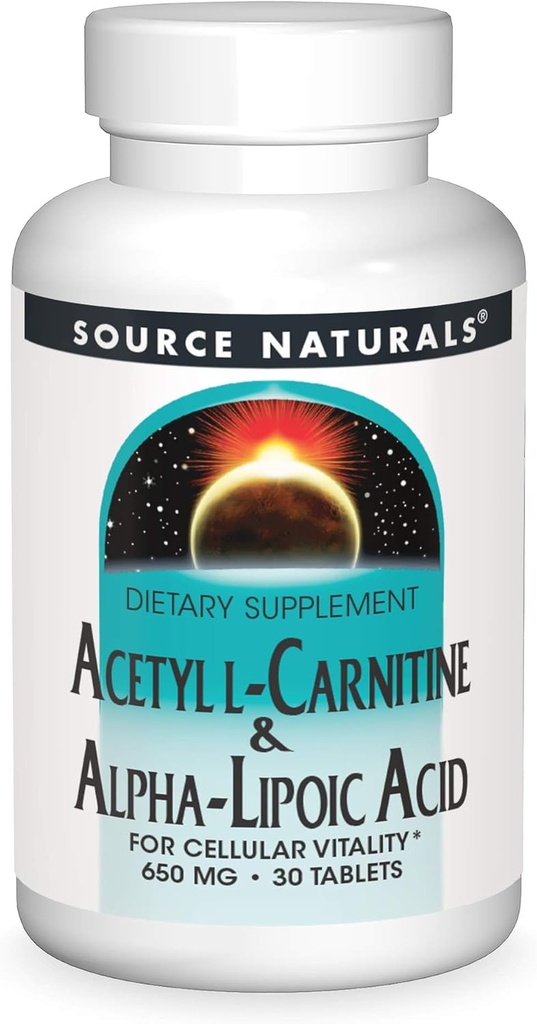 天然乙酰L-Carnitine和Alpha-Lipoic酸 650毫克 - 30块