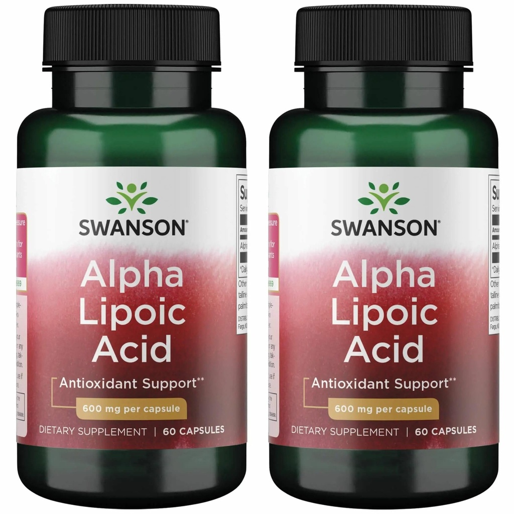 Swanson Alpha Lipoic Acid -- -- 支持健康血压水平的自然补充剂 -- -- 在正常范围内促进碳水化合物代谢 -- -- (60卡普尔,每包600毫克)