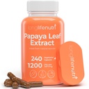Long LifeNutri Papaya Leaf Except Supplement – 1,200 mg / service - 240 Vegetarian Capsules, 4-Month Supplement, from Carica Papaya for Daily Wellness, GMP认证,美国制造