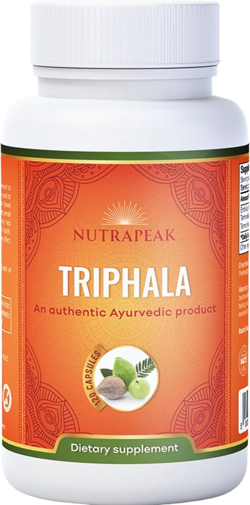 Triphala Capsules - 2000mg - Ayurvedic Triphala Gugulu Blend 与 Amla Haritaki Bibhitaki 粉末制造 - 120 Capsules - Vegan Non-GMO Soy 自由葡萄酒