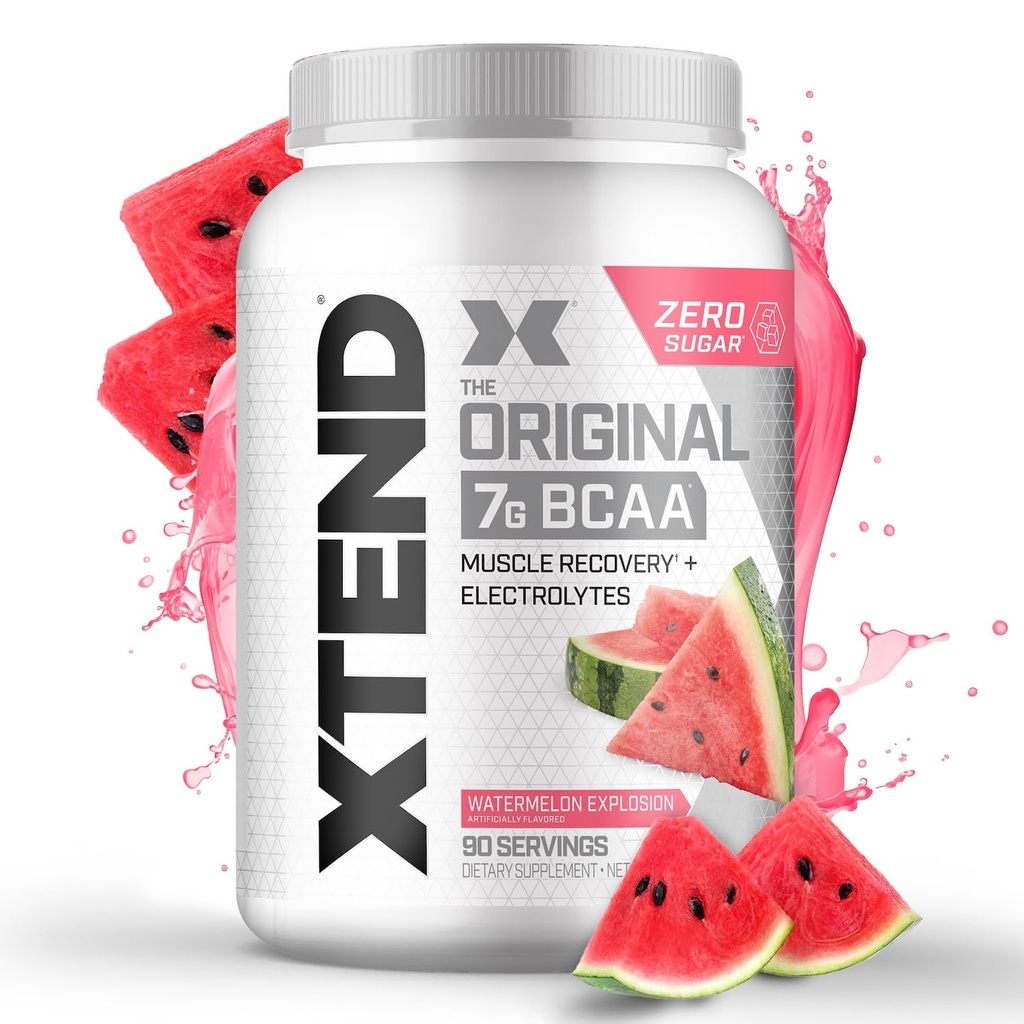 XTEND 原型 BCAA 粉末 7g BCAA 和 2.5g L-Glutamine, 不含糖的 工作后 肌肉复苏 男女用氨基酸饮用,90种