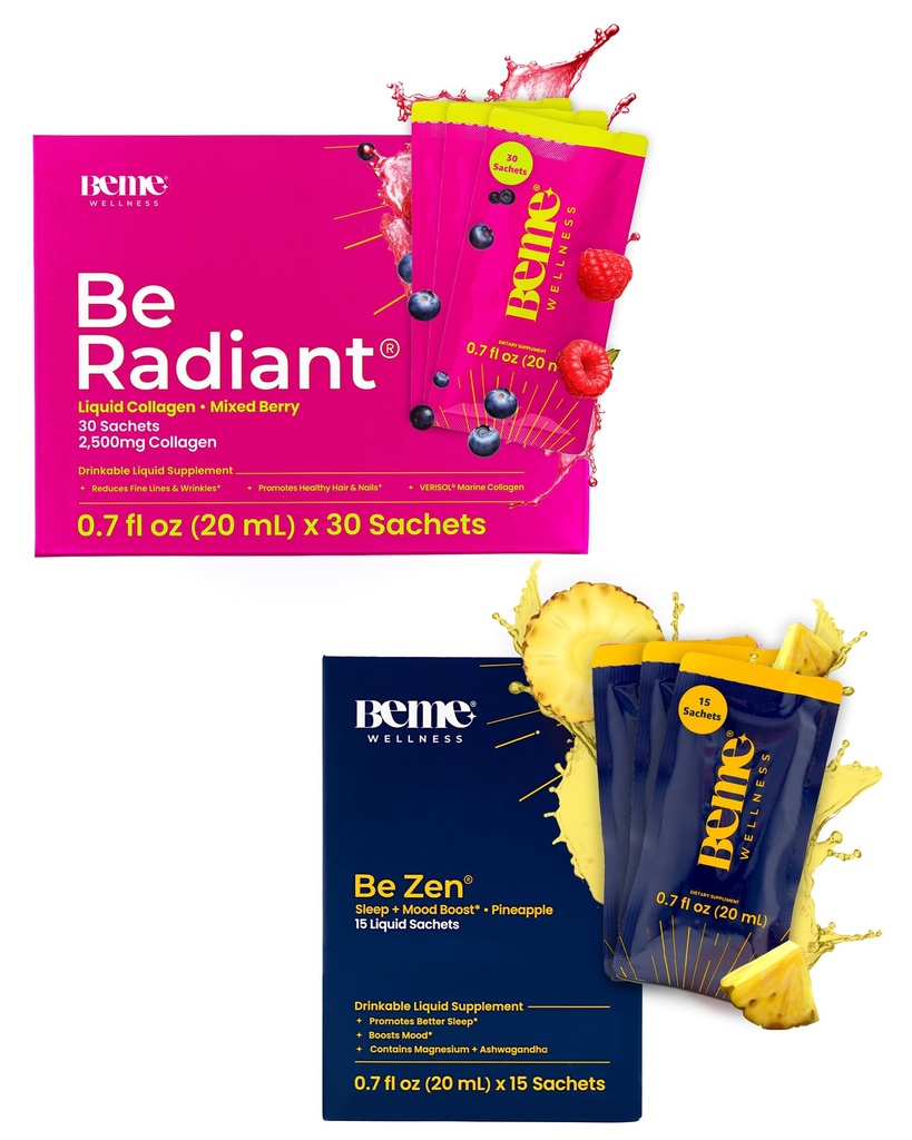BeMe BeRadiant Berry & BeZen Bundle - 液态Colagen & 镁Glycinate L-Thenine 补编